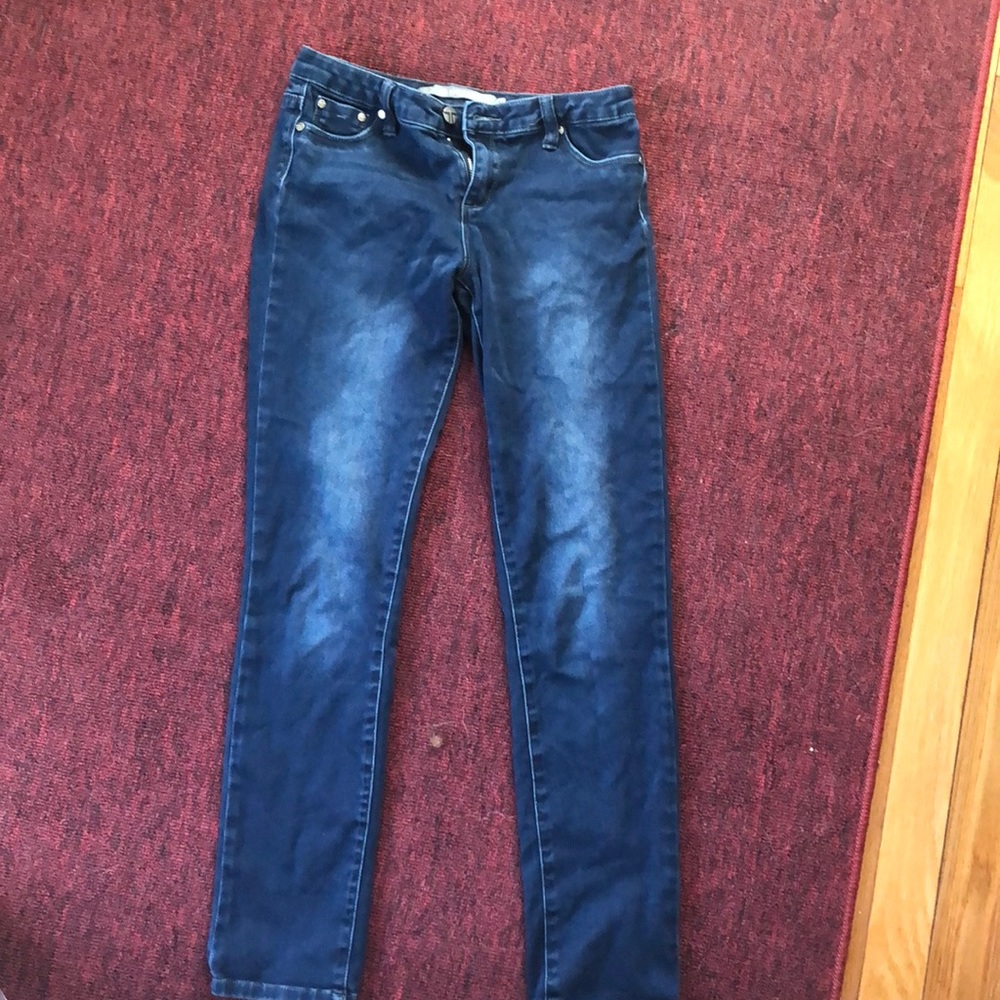 Dark wash skinny jeans